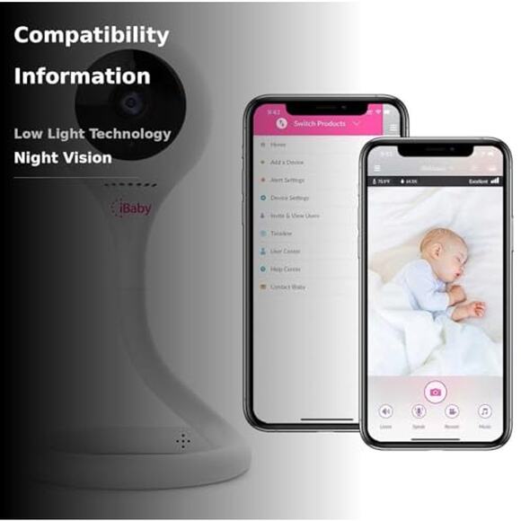 NWT iBaby M2C WiFi Baby Monitor Camera with FHD Audio  with Night Vision  White - Picture 4 of 7